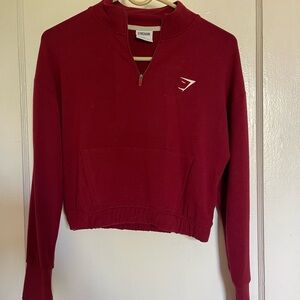 Gymshark Women's Red Half-Zip Top